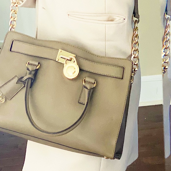Michael Kors Hamilton NWOT Dune satchel Crossbody - Picture 4 of 13